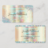 メイクアップアーティストホログラフィックグリッターフェイク金ゴールド 名刺 (正面/裏面)