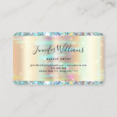 メイクアップアーティストホログラフィックグリッターフェイク金ゴールド 名刺 (裏面)