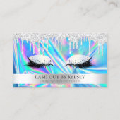 メイクアップアーティストホログラフィックプラチナグリッタードリップ 名刺 (正面)