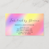 メイクアップアーティストホワイトラッシュドリップレインボーホログラフ 名刺 (裏面)