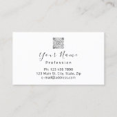 メイクアップアーティストホワイトローズリップロゴQRコードロゴ 名刺 (裏面)