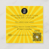 メイクアップアーティストポップ・アートのレトロアートレディーウーマン スクエア名刺 (裏面)