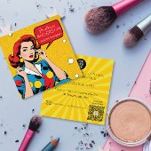 メイクアップアーティストポップ・アートのレトロアートレディーウーマン スクエア名刺