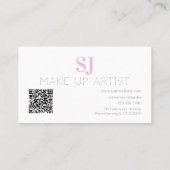 メイクアップアーティストミニマルモノグラムピンク 名刺 (裏面)