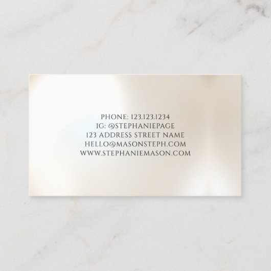 メイクアップアーティストメイクアップモダンクリーム色 名刺 (裏面)