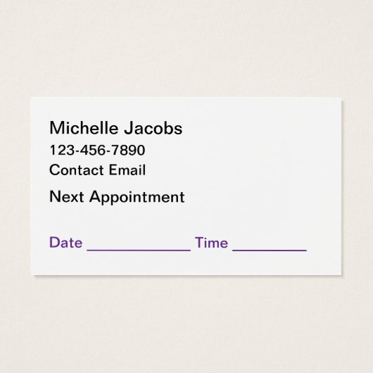 メイクアップアーティストモダンアポイントメント名刺 (裏面)
