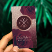 メイクアップアーティストモダンサロンフローラバラ金ゴールドグラデーション 名刺