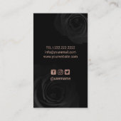 メイクアップアーティストモダンサロンフローラバラ金ゴールドグラデーション 名刺 (裏面)