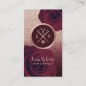 メイクアップアーティストモダンサロンフローラバラ金ゴールドグラデーション 名刺 (正面)