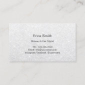 メイクアップアーティストモダンシルバーグリッター美しいサロン ロイヤリティカード (裏面)