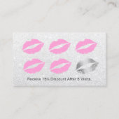 メイクアップアーティストモダンシルバーグリッター美しいサロン ロイヤリティカード (正面)