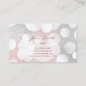 メイクアップアーティストモダンシルバー美しいサロンスパ 名刺 (裏面)