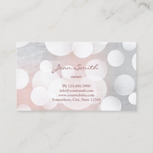 メイクアップアーティストモダンシルバー美しいサロンスパ 名刺 (裏面)