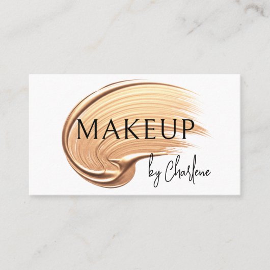 メイクアップアーティストモダンタイポグラフィ 名刺 (正面)