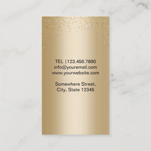 メイクアップアーティストモダンターコイズグリッターリップサロン 名刺 (裏面)