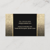 メイクアップアーティストモダンドリップリップ金ゴールドグラデーション 名刺 (裏面)