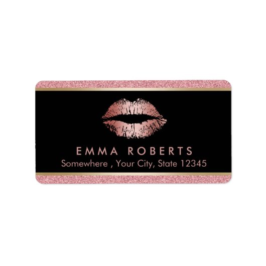 メイクアップアーティストモダンバラ金ゴールドグリッターリップサロン ラベル (正面)