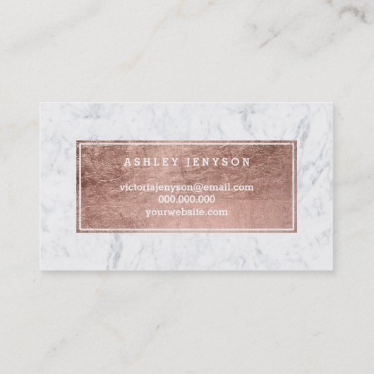 メイクアップアーティストモダンバラ金ゴールドタイポグラフィ大理石 名刺 (裏面)