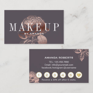 メイクアップアーティストモダンバラ金ゴールドフローラロイヤリティ ロイヤリティカード