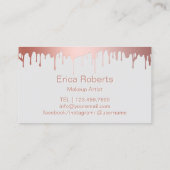 メイクアップアーティストモダンバラ金ゴールドリップ美しいサロン 名刺 (裏面)