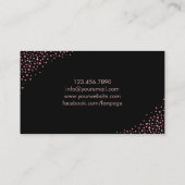 メイクアップアーティストモダンバラ金ゴールド唇紙吹雪ドット 名刺 (裏面)