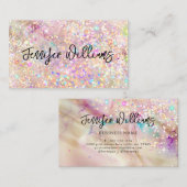 メイクアップアーティストモダンホログラフィエレガントックグリッターB 名刺 (正面/裏面)