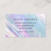 メイクアップアーティストモダンホログラフィック名刺 名刺 (裏面)