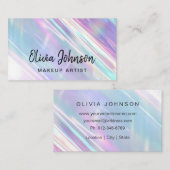 メイクアップアーティストモダンホログラフィック名刺 名刺 (正面/裏面)