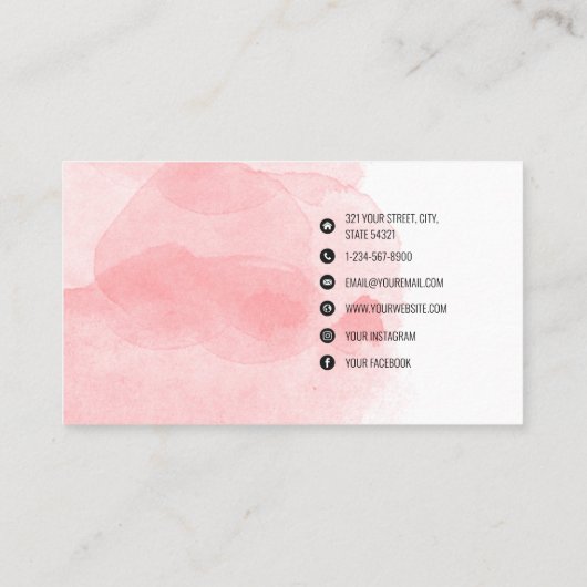 メイクアップアーティストモダンミニマリストのソーシャルメディアのアイコン 名刺 (裏面)