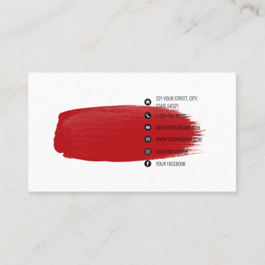 メイクアップアーティストモダンミニマリストのソーシャルメディアのアイコン 名刺 (裏面)