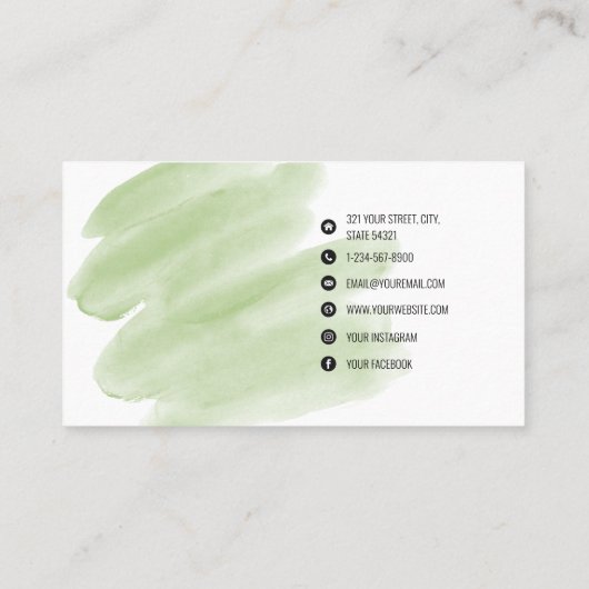 メイクアップアーティストモダンミニマリストのソーシャルメディアのアイコン 名刺 (裏面)