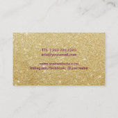 メイクアップアーティストモダンリップ金ゴールド&パープルグリッター 名刺 (裏面)