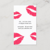 メイクアップアーティストモダンレッドリップエレガント美しいサロン 名刺 (裏面)