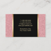 メイクアップアーティストモダンレッドリップバラ金ゴールドグリッター 名刺 (裏面)