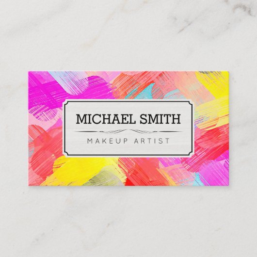 メイクアップアーティストモダン抽象芸術アート#73 名刺 (正面)