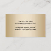 メイクアップアーティストモダン紙吹雪ドット金ゴールドキス 名刺 (裏面)