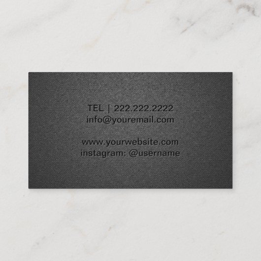 メイクアップアーティストモダン美容師はっきりしたブラック 名刺 (裏面)