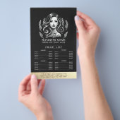 メイクアップアーティストモダン美容師ブラックプライスリスト チラシ (ハンドル)