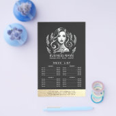 メイクアップアーティストモダン美容師ブラックプライスリスト チラシ (シングル)