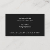 メイクアップアーティストモダン金ゴールドとブラックストライプキス 名刺 (裏面)