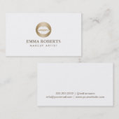 メイクアップアーティストモダン金ゴールドキスのロシンプルゴ 名刺 (正面/裏面)