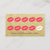 メイクアップアーティストモダン金ゴールドグリッターロイヤリティパンチ ロイヤリティカード (正面)