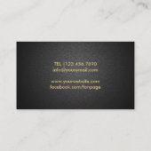 メイクアップアーティストモダン金ゴールドリップエレガントブラック 名刺 (裏面)