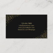 メイクアップアーティストモダン金ゴールドリップシック紙吹雪ドット 名刺 (裏面)