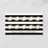 メイクアップアーティストモダン金ゴールドリップロイヤリティパンチ ロイヤリティカード (正面)