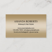 メイクアップアーティストモダン金ゴールドリップ美しいサロン 名刺 (裏面)
