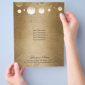 メイクアップアーティストモダン金ゴールド紙吹雪ドットグランジ チラシ (手)