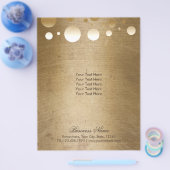 メイクアップアーティストモダン金ゴールド紙吹雪ドットグランジ チラシ (シングル)