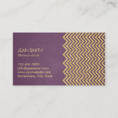 メイクアップアーティストモダン金ゴールド&パープル 名刺 (裏面)