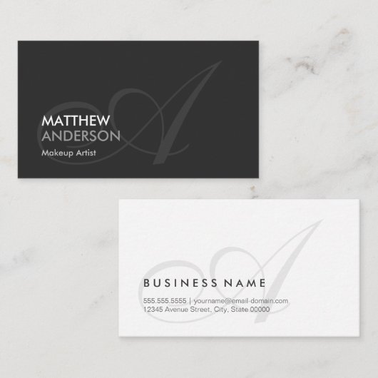 メイクアップアーティストモダン- Swash Monogram 名刺 (正面/裏面)